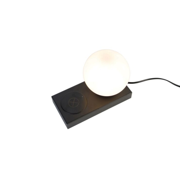 Tafellamp zwart met touch en inductielader - janneke