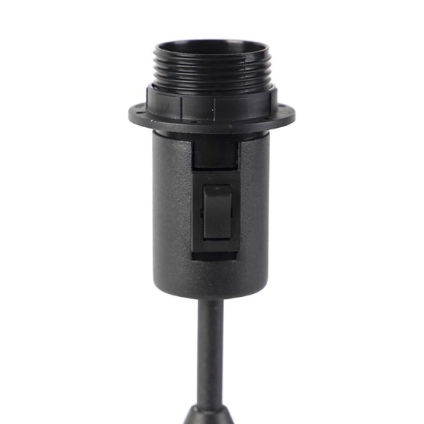 Tafellamp zwart verstelbaar met boucle kap taupe 35 cm - parte