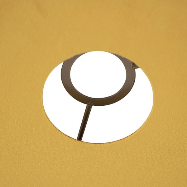 Velours platte lampenkap geel met goud 45 cm