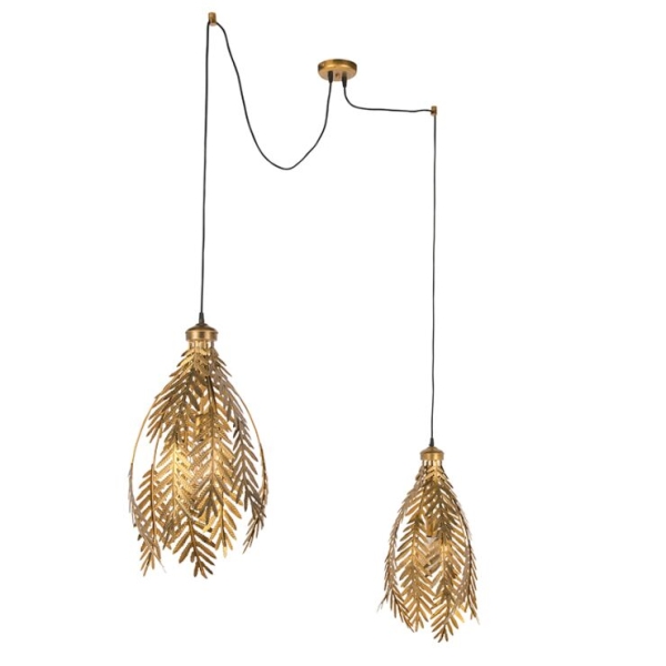 Vintage hanglamp goud 2-lichts - botanica