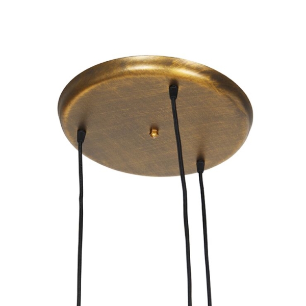 Vintage hanglamp goud rond 3-lichts - botanica