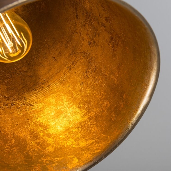 Vintage hanglamp koper met goud - burn
