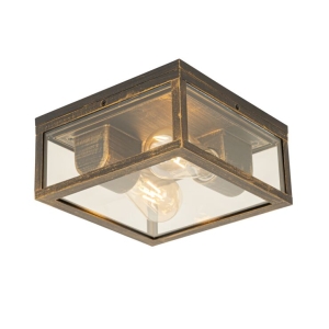 Vintage plafondlamp antiek goud IP44 2-lichts - Charlois