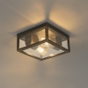 Vintage plafondlamp antiek goud ip44 2-lichts - charlois