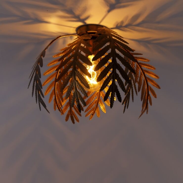 Vintage plafondlamp goud 34 cm - botanica