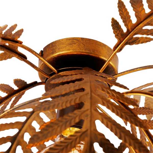 Vintage plafondlamp goud 45 cm rond - botanica