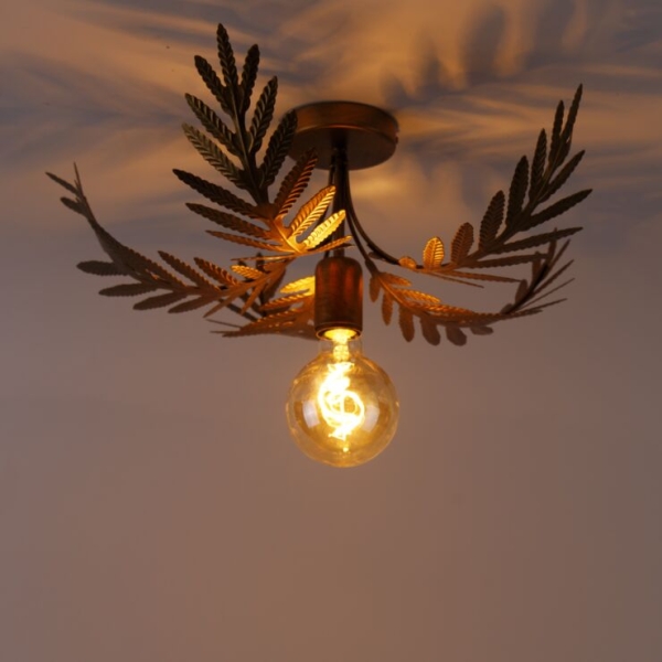 Vintage plafondlamp goud 46 cm - botanica