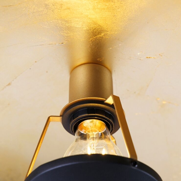 Vintage plafondlamp zwart met goud 60 cm - emilienne