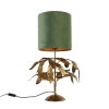 Vintage tafellamp antiek goud met groene kap - Linden