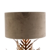 Vintage tafellamp goud 33 cm met velours kap taupe 35 cm - botanica