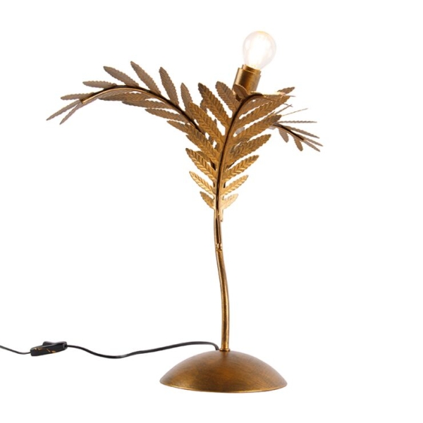 Vintage tafellamp goud 40 cm - botanica