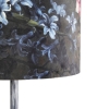 Vintage vloerlamp antiek grijs kap bloemen dessin 40 cm - simplo