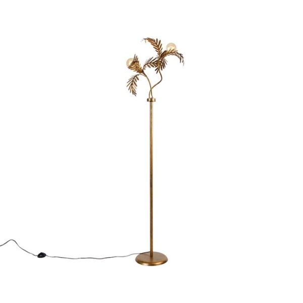 Vintage vloerlamp goud 187 cm 2-lichts - botanica