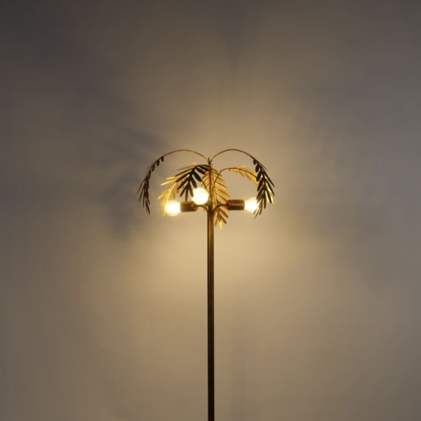 Vintage vloerlamp goud 3-lichts - botanica