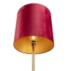 Vintage vloerlamp goud met rode kap 40 cm - simplo