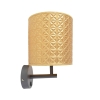 Vintage wandlamp donkergrijs met goud triangle kap - matt