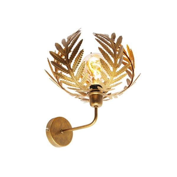 Vintage wandlamp goud 25 cm - botanica