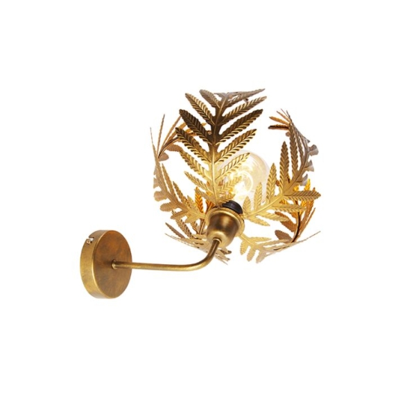Vintage wandlamp goud 25 cm - botanica
