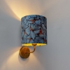Vintage wandlamp goud met vlinder velours kap - matt