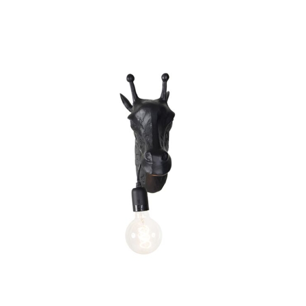 Vintage wandlamp zwart - animal giraf