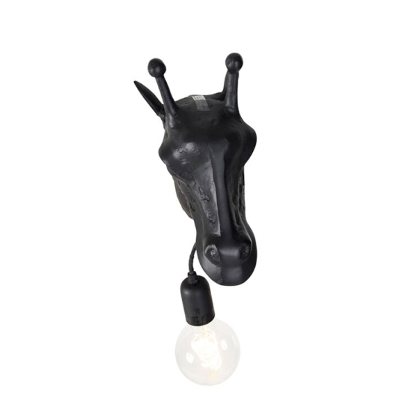 Vintage wandlamp zwart - animal giraf