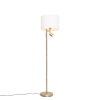 Vloerlamp brons met kap wit en leeslamp - Jelena