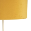 Vloerlamp goud/messing met velours kap geel 40/40 cm - parte
