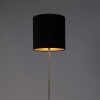 Vloerlamp goud/messing met velours kap zwart 40/40 cm - parte