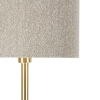 Vloerlamp messing met boucle kap taupe 35 cm - Simplo