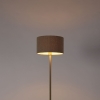 Vloerlamp messing met boucle kap taupe 35 cm - Simplo