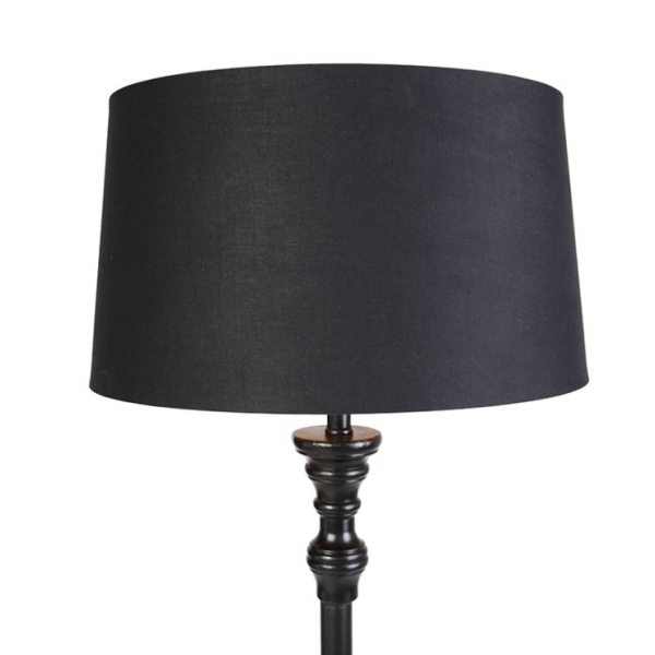 Vloerlamp met katoenen kap zwart met goud 45 cm - classico