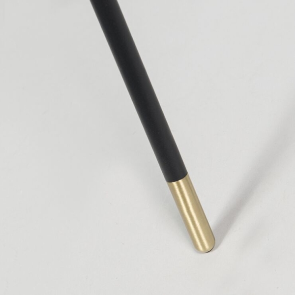 Vloerlamp tripod zwart met crème kap verstelbaar - scopo