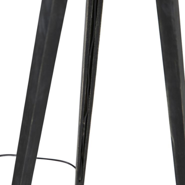 Vloerlamp tripod zwart met kap luipaard 50 cm - tripod classic