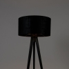 Vloerlamp tripod zwart met kap zwart 50 cm - tripod classic