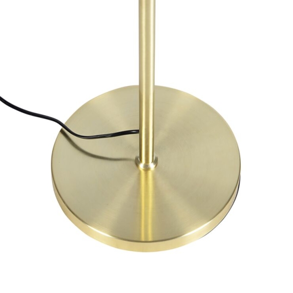 Vloerlamp verstelbaar goud met kap lichtbruin 50 cm - parte