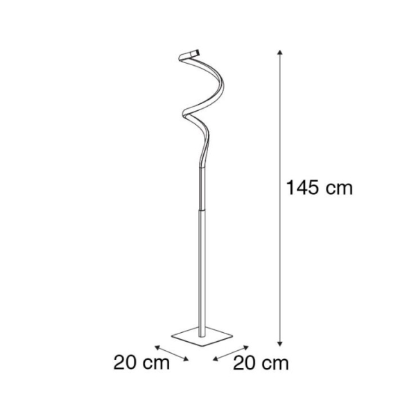 Vloerlamp zwart incl. LED 3-staps dimbaar - Koers