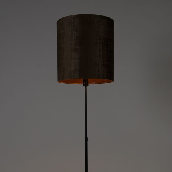 Vloerlamp zwart kap bruin 40 cm verstelbaar - parte