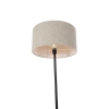 Vloerlamp zwart met boucle kap taupe 50 cm - Simplo