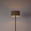 Vloerlamp zwart met boucle kap taupe 50 cm - Simplo