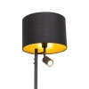 Vloerlamp zwart met gouden binnenkant en leeslamp - jelena