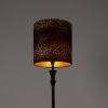 Vloerlamp zwart met kap luipaard 40 cm - classico