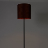 Vloerlamp zwart velours kap oranje 40 cm - simplo