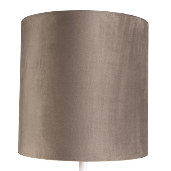 Voerlamp wit met taupe kap en gouden binnenkant 40 cm - Simplo