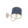 Wandlamp cilinder kap 20 cm beige met blauw - combi classic