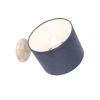 Wandlamp cilinder kap 20 cm beige met blauw - combi classic