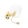 Wandlamp goud met usb en kap wit 18 cm - brescia combi
