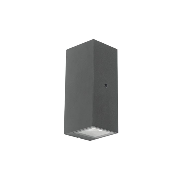 Wandlamp grijs 2-lichts ip44 met schemersensor - baleno