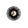 Wandlamp zwart 40 cm incl. G125 kopspiegel goud dimbaar - leia
