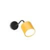 Wandlamp zwart met kap geel schakelaar en fex arm - merwe