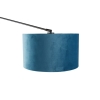 Wandlamp zwart met velours kap blauw 35 cm verstelbaar - blitz